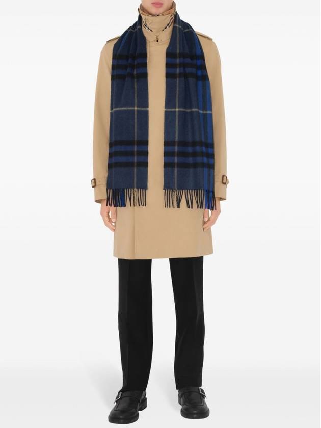 Check Cashmere Scarf Midnight - BURBERRY - BALAAN 4