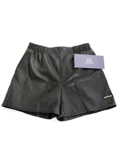 LRG CH Men s Floral Cross Thong Leather Lambskin Shorts - CHROME HEARTS - BALAAN 2