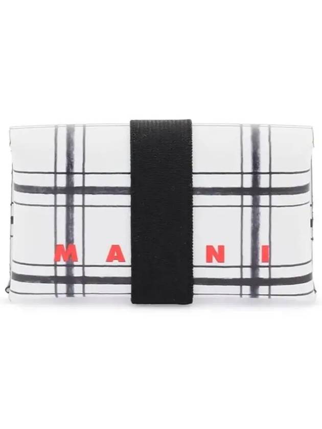 Elastic Closure Tri-Fold Card Wallet White - MARNI - BALAAN 2