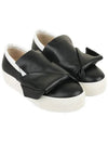 Leather Bow Slip-On Black - Nº 21 - BALAAN.