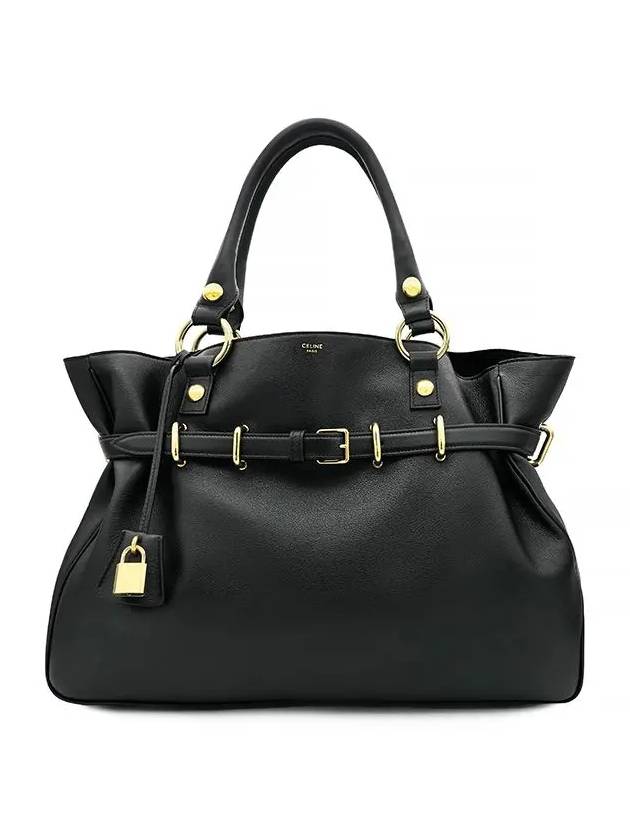 Anita Medium Calfskin Tote Bag Black - CELINE - BALAAN 3