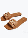 Gancini Ornament Flat Slide Brown - SALVATORE FERRAGAMO - BALAAN 2