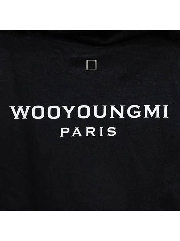 Back Embroidery Logo Cotton Hoodie Black - WOOYOUNGMI - BALAAN 3