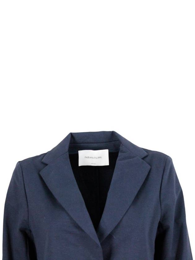 Women's Single Breasted Blazer Jacket Ink Blue - FABIANA FILIPPI - BALAAN 5