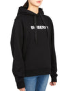 Logo Print Cotton Oversized Hoodie Black - BURBERRY - BALAAN 6