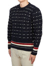 Wool Mohair Long Sleeve Knit Top Navy - THOM BROWNE - BALAAN 3