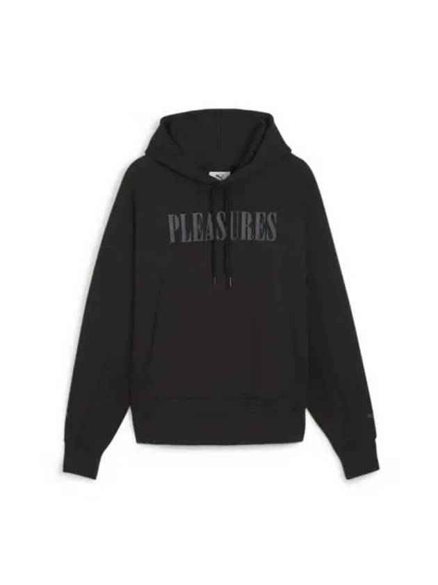 Pleasures Logo Print Drawstring Hoodie Black - PUMA - BALAAN 2