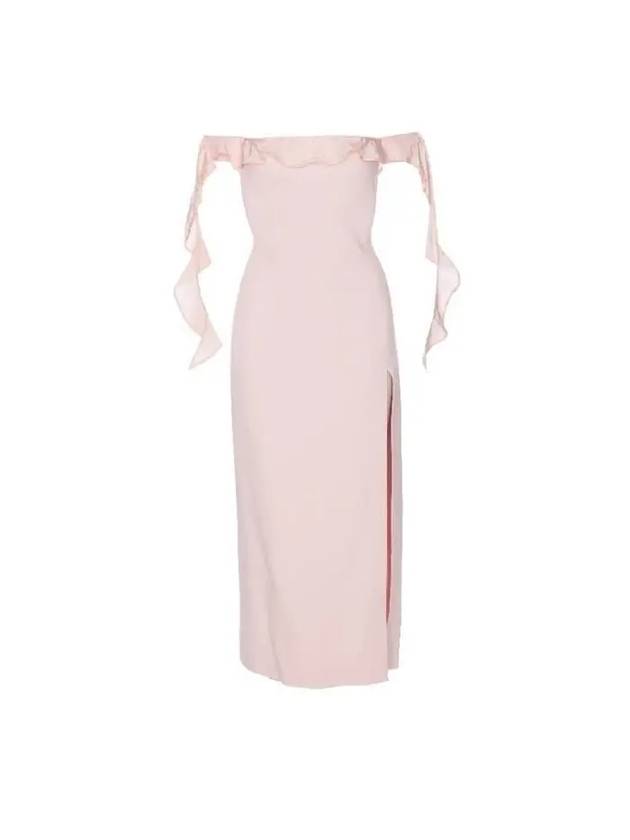 Ruffle detail off shoulder dress DK43D BABY PINK - DAVID KOMA - BALAAN 1