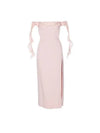 Ruffle detail off shoulder dress DK43D BABY PINK - DAVID KOMA - BALAAN 1