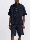 Oblique Overfit Short Sleeve Shirt Navy - DIOR - BALAAN 3