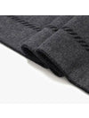 Jacquard Logo Small Wool Scarf Gray Black - PRADA - BALAAN 4