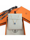 Mini Pop-Ache H Pendant Gold Necklace Blue Satre - HERMES - BALAAN.