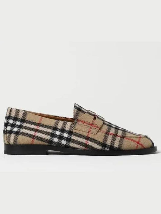 Check Wool Felt Loafers Beige - BURBERRY - BALAAN 2