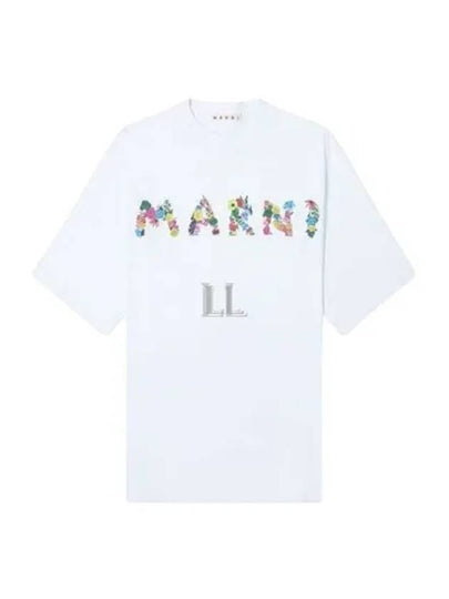 Collage Bouquet Short Sleeve T-Shirt White - MARNI - BALAAN 2