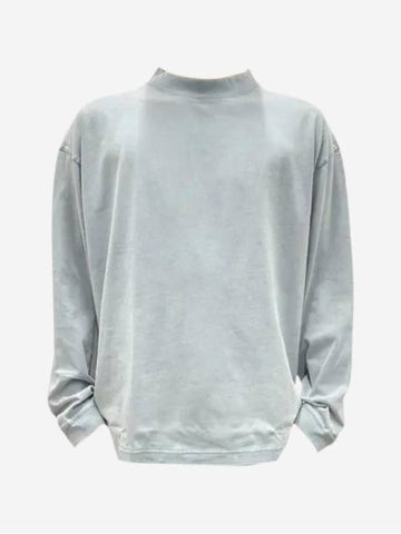 Crew Neck Long Sleeve T-Shirt Soft Blue - ACNE STUDIOS - BALAAN 1