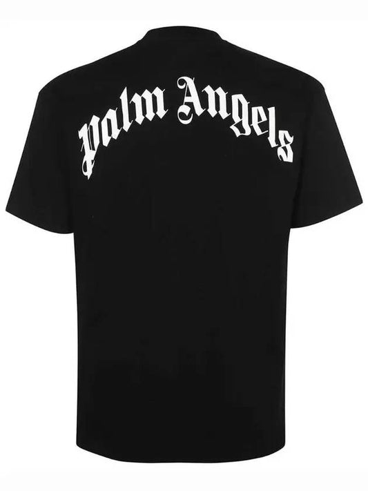 Shark Print T-Shirt Short Sleeve T-shirt Black - PALM ANGELS - BALAAN 1