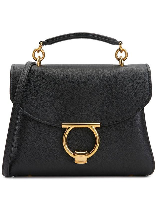 Gancini Small Tote Bag Black - SALVATORE FERRAGAMO - BALAAN 2