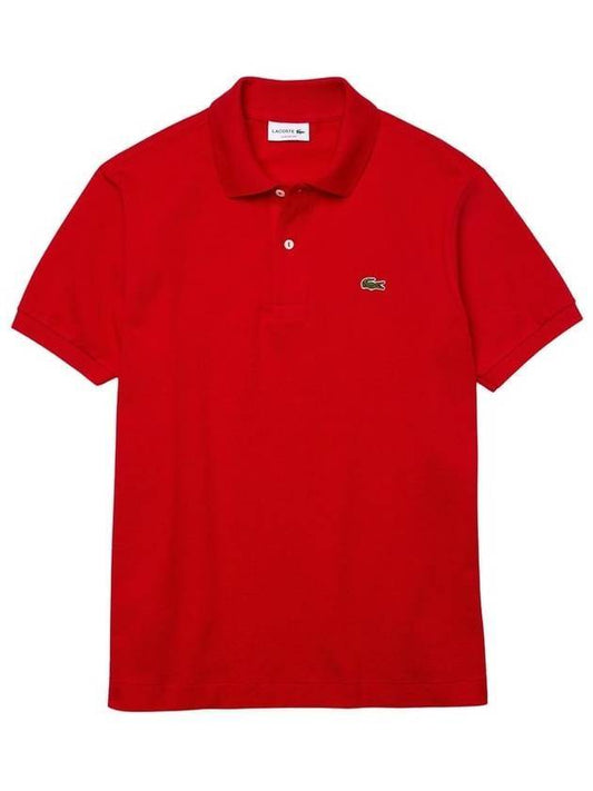 Men's Logo Classic Fit Cotton Short Sleeve Polo Shirt Red - LACOSTE - BALAAN 1