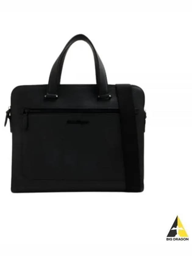 Double Pocket Zipper Briefcase Black - SALVATORE FERRAGAMO - BALAAN 2