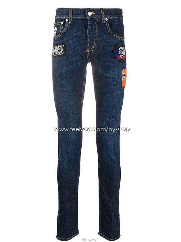 Indigo patch jeans 589768QOY214001 - ALEXANDER MCQUEEN - BALAAN 4