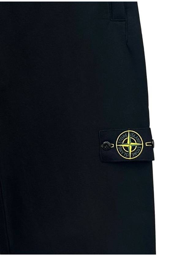 Signature Wappen Patch Cotton Baggy Pants Black - STONE ISLAND - BALAAN 4