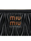 Matelasse Leather Envelope Card Wallet Black - MIU MIU - BALAAN 5