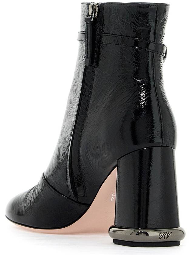 Viv' Podium Crinkle Effect Leather Middle Boots Black - ROGER VIVIER - BALAAN 4