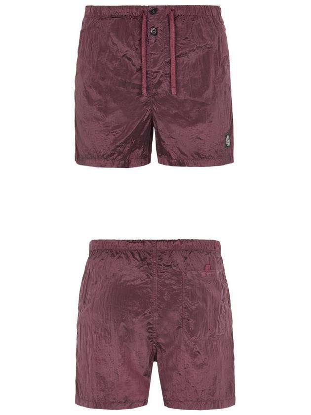 Men's Nylon Metal Swim Shorts Burgundy - STONE ISLAND - BALAAN 5