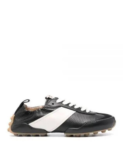 Logo Applique Leather Low Top Sneakers Black - TOD'S - BALAAN 2