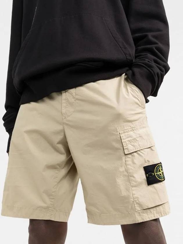 Cargo Bermuda Shorts Beige - STONE ISLAND - BALAAN 4