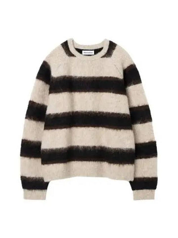 Milo Archives Multi Stripe Mohair Knit Beige - MILLO ARCHIVE - BALAAN 1