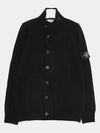 Wappen High Neck Button Up Wool Cardigan Black - STONE ISLAND - BALAAN 4