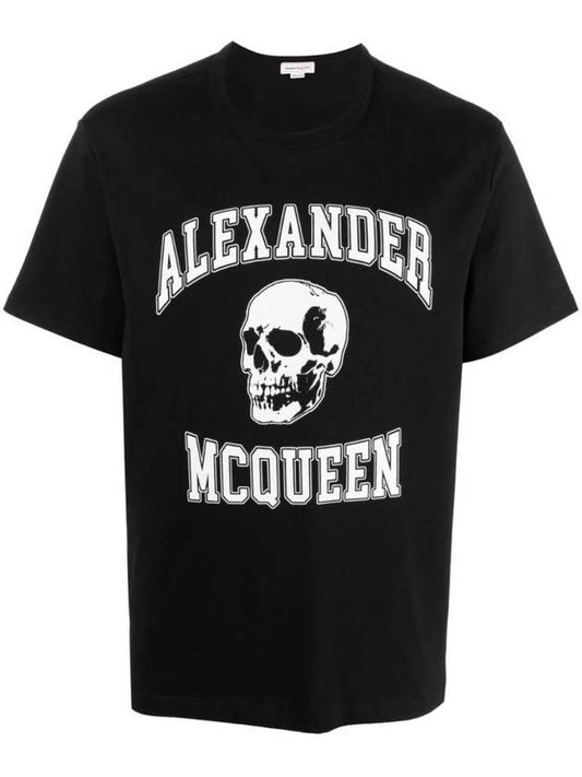 Skull Logo Print Short Sleeve T-shirt Black - ALEXANDER MCQUEEN - BALAAN 1