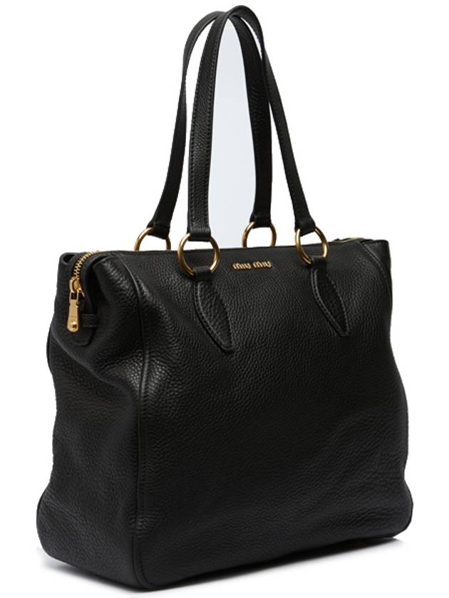 Vitello Caribe Shopper Bag RR1787 UXP F0002 Black - MIU MIU - BALAAN 2