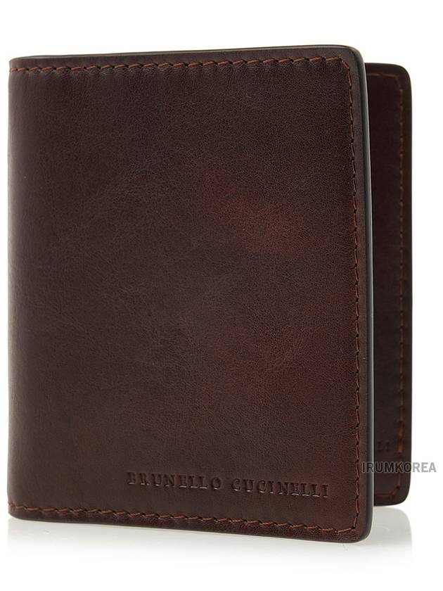 Calfskin Money Clip Card Wallet Burgundy - BRUNELLO CUCINELLI - BALAAN 11