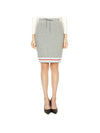 Women's Three Stripes Cricket Wool H Line Skirt Grey - THOM BROWNE - BALAAN 1