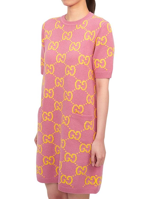 GG Wool Mini Short Dress Pink - GUCCI - BALAAN 3