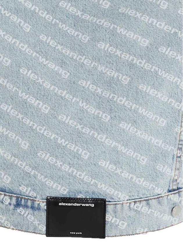 Women's Logo Print Denim Jacket - ALEXANDER WANG - BALAAN 5