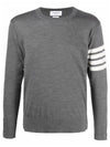 4 Bar Armband Classic Merino Wool Knit Top Light Grey - THOM BROWNE - BALAAN 2