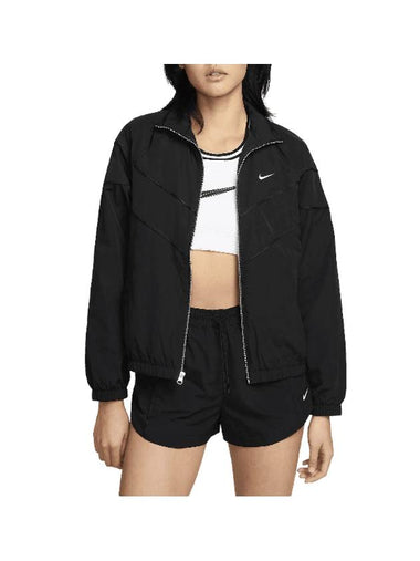 Windrunner Loose UV Woven Zip-Up Jacket Black - NIKE - BALAAN 1