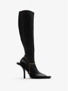 Slinky Leggings Leather Long Boots Black - BURBERRY - BALAAN 2