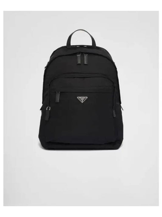 Triangular Logo Saffiano Re Nylon Backpack Black - PRADA - BALAAN 2