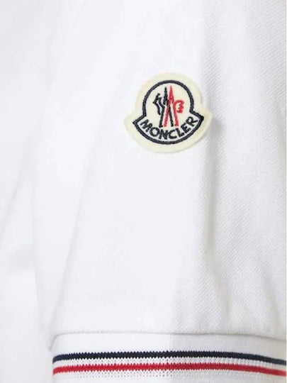 Logo Tricolor Collar Edge Cotton Pique Polo Shirt White 8A0001284 556 - MONCLER - BALAAN 2