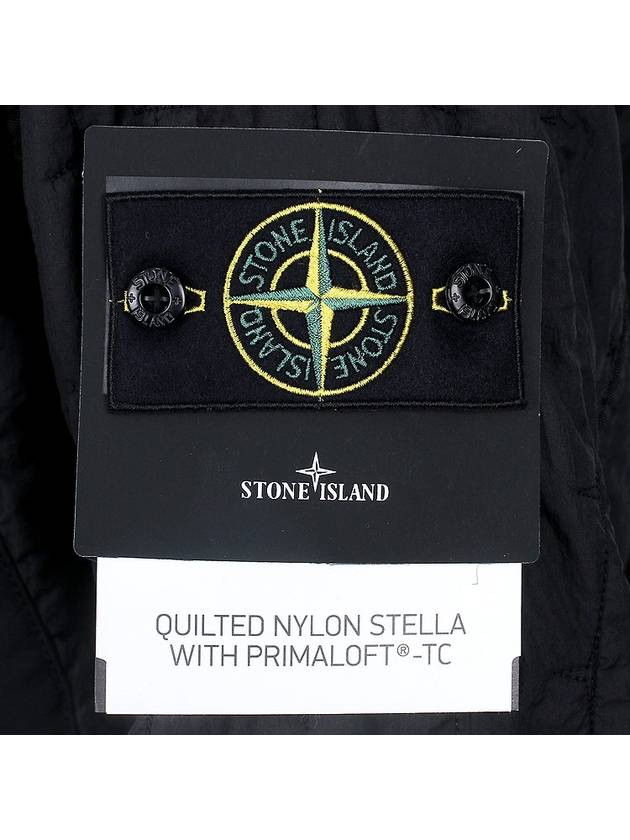 Men's Stella Wappen Patch Quilted Jacket Black - STONE ISLAND - BALAAN 7