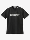 Logo Print Crew Neck Cotton Short Sleeve T-Shirt Black - BURBERRY - BALAAN 3