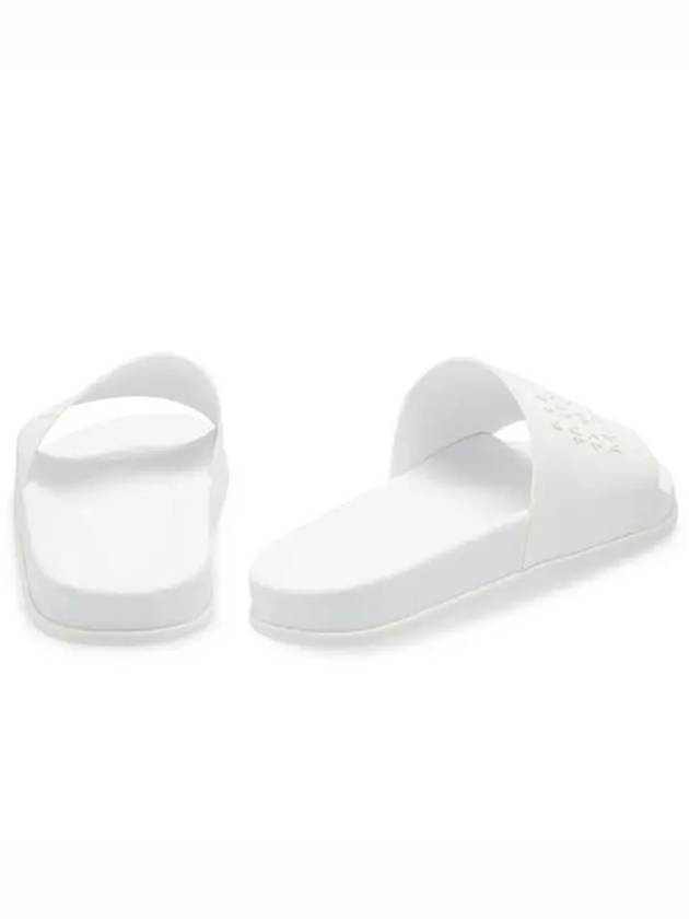 Men's Rubber Logo Slippers White - MAISON MARGIELA - BALAAN.