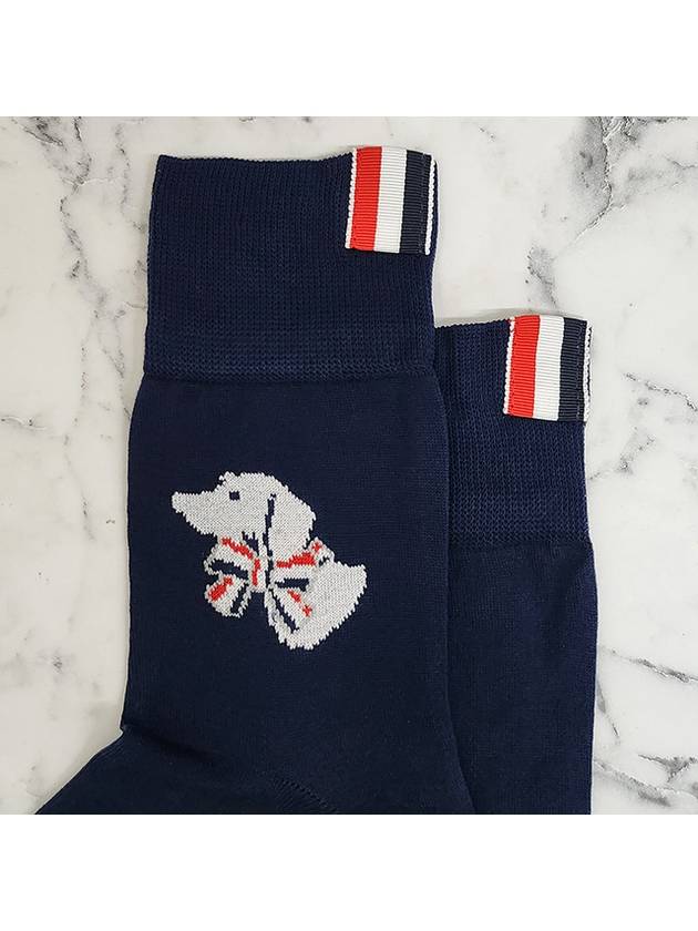 24SS Three Stripes Cotton Hector Ankle Socks Socks Navy FAS192A Y3012 415 - THOM BROWNE - BALAAN 4