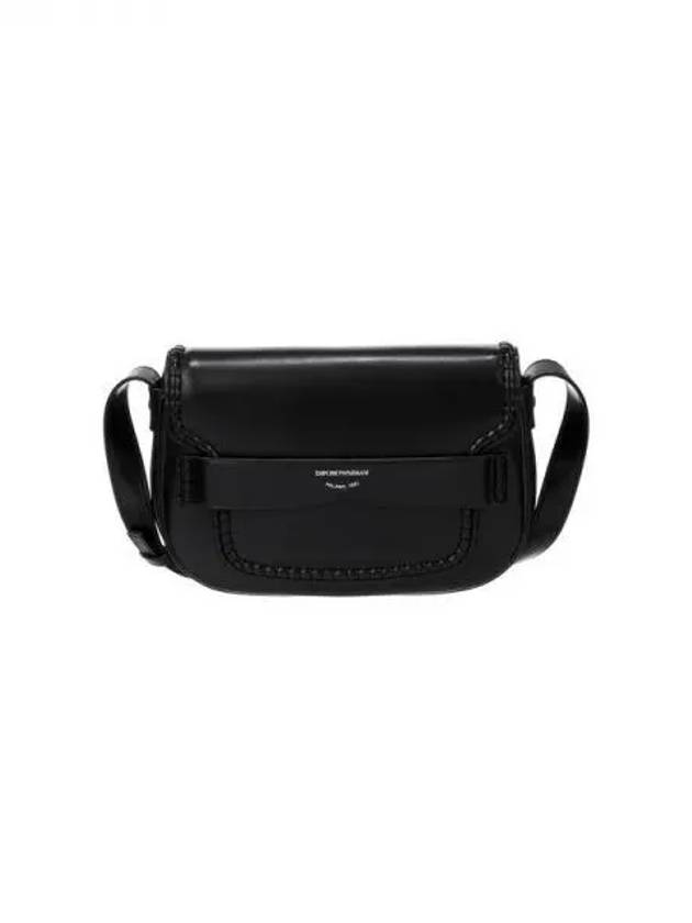 Women s Curve Flap Leather Shoulder Bag Black 271717 - EMPORIO ARMANI - BALAAN 1