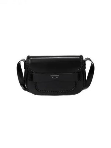 Women s Curve Flap Leather Shoulder Bag Black 271717 - EMPORIO ARMANI - BALAAN 1