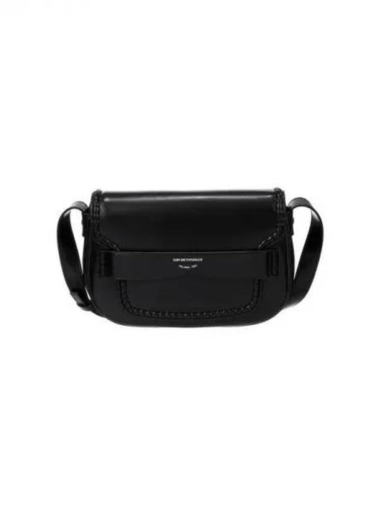 Women s Curve Flap Leather Shoulder Bag Black 271717 - EMPORIO ARMANI - BALAAN 1